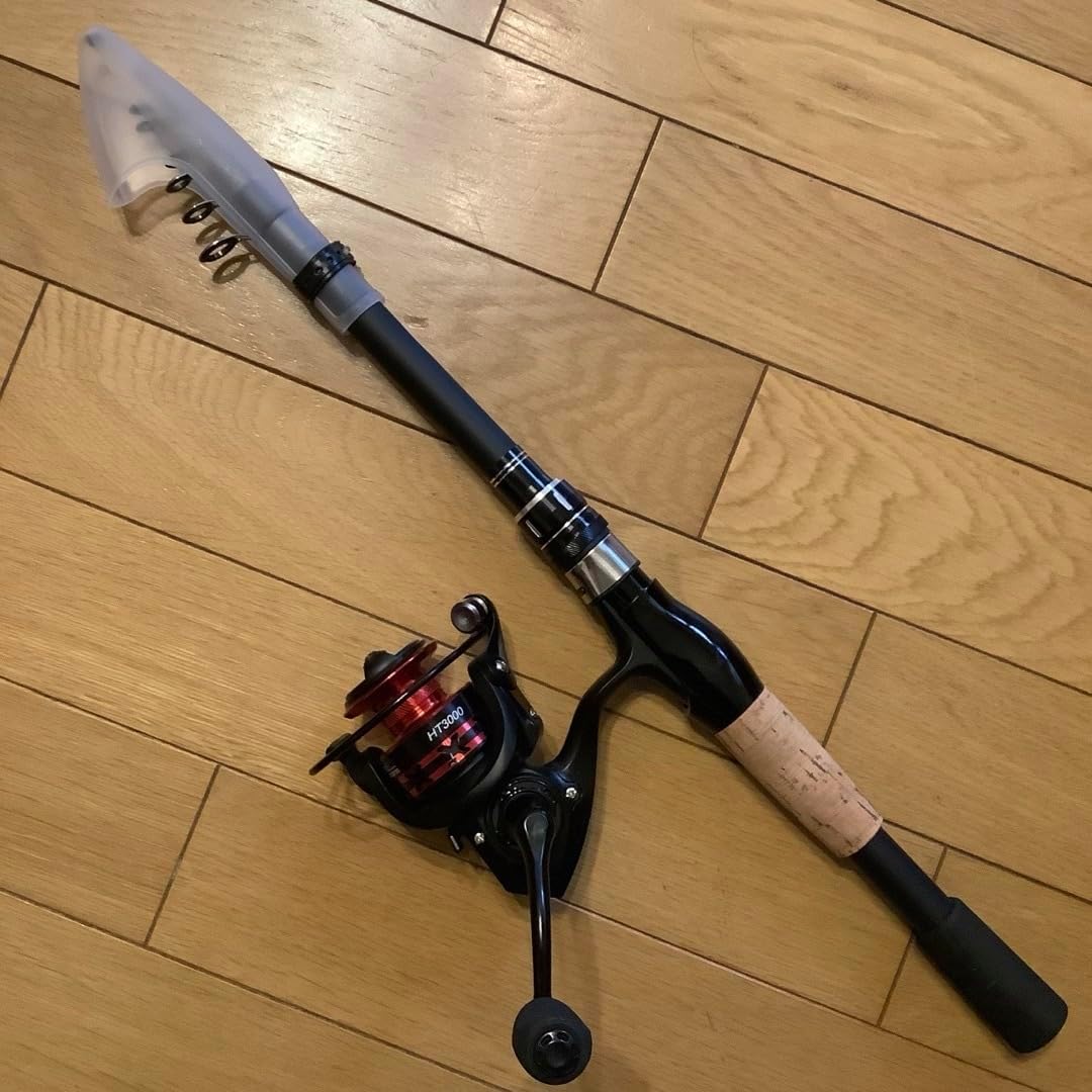 遠投ショアジギ5ピ ース2.4mベイトロッド&ベイトリール シーバス